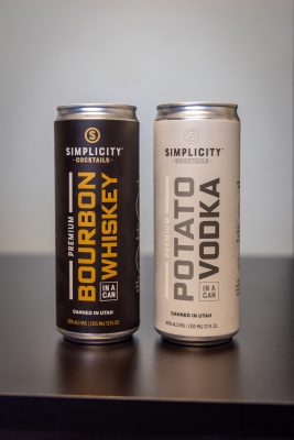 Simplicity Cocktail offers canned liquors such as Bourbon Whiskey and Potato Vodka