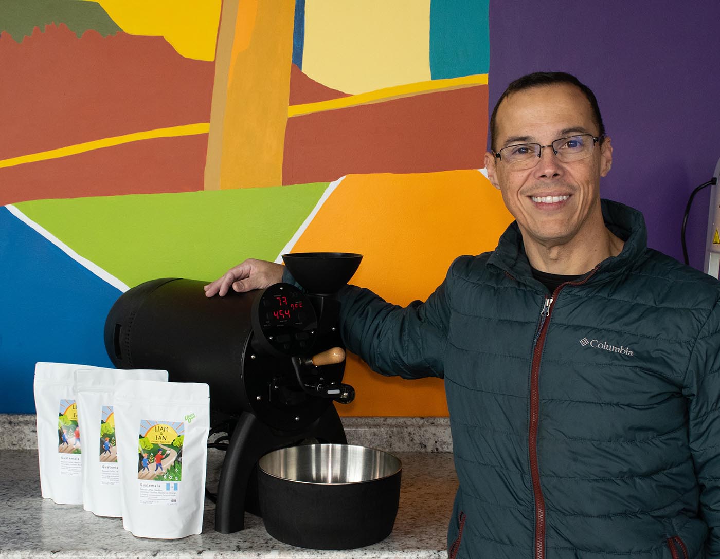 Wilfredo Alonso uses his background in engineering to guide the sci- ence behind Liam & Ian Coffee Roasters.