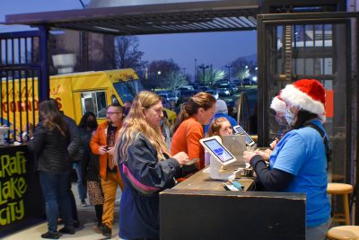 Holiday Market patrons enter the 2021 Market.