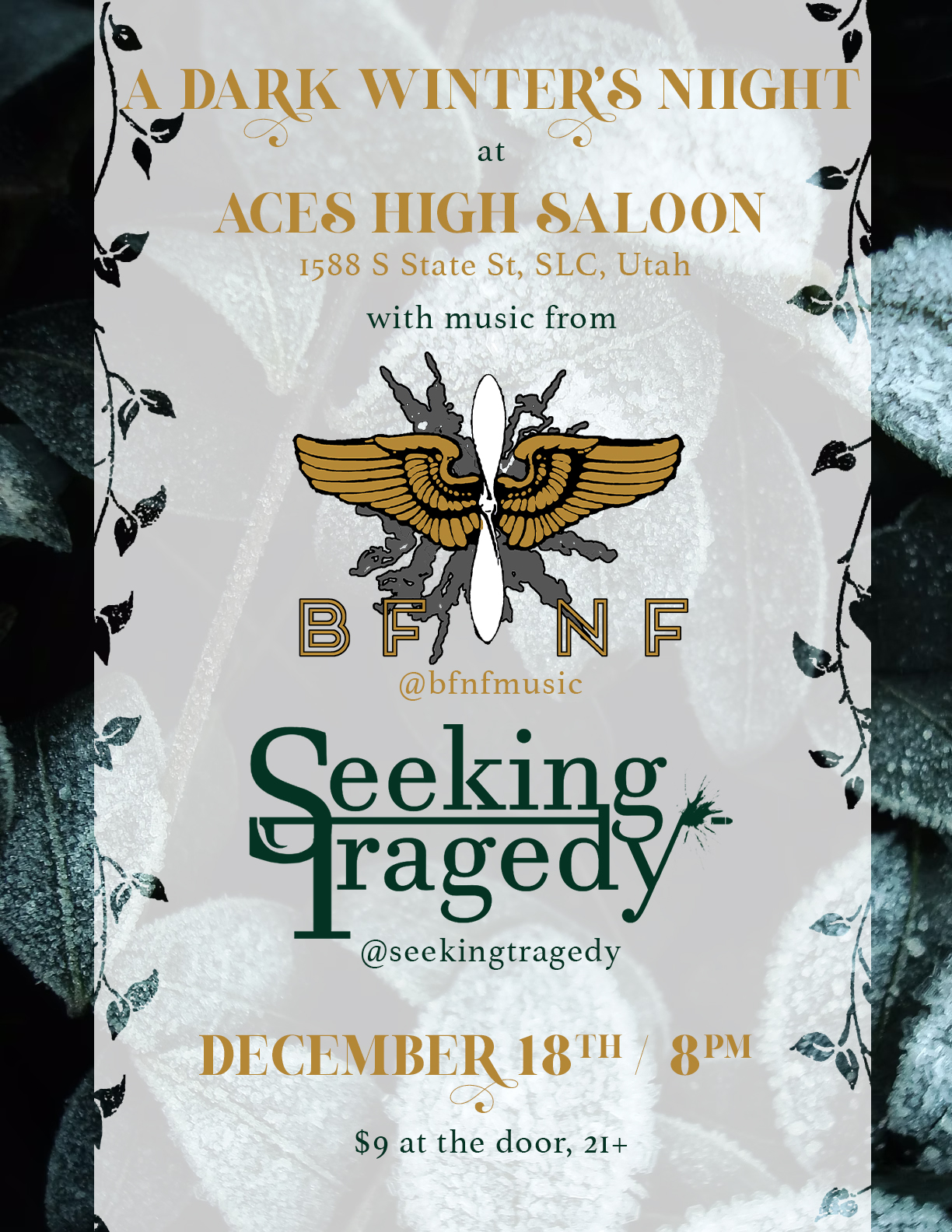 Local bands Black Flak and the Nightmare Fighters and Seeking Tragedy will play Aces High Saloon this Saturday, December 18 at 8 p.m. 