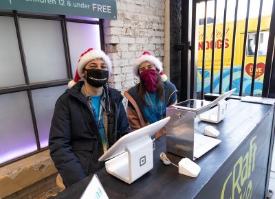 Ticket cashiers at Holiday Market.