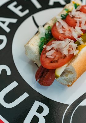 While not considered a sub, the Chicago Dog does come straight from the grill, featuring yellow mustard, sweet relish, a dill pickle, fresh tomato and onions.