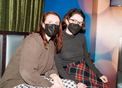 Big smiles behind these masks at Flanker. Pictured L–R: Craft Lake City's Morgana Faye and Liz Vowles