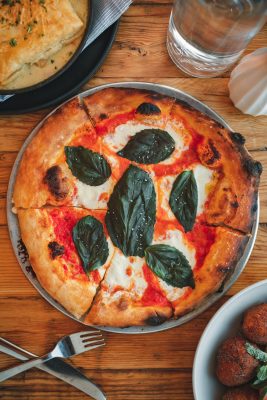 The Margherita pizza from Oakwood Fire Kitchen