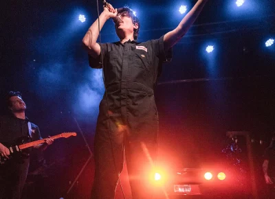 Daniel Armbrutster, lead singer for Joywave, sings in Salt Lake City.
