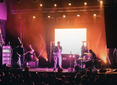 Joywave on stage in Salt Lake City at the Complex for the Cleanse Tour.