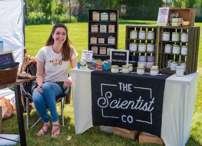 Arielle, owner of The Scientist Company, makes eco-friendly, sustainable soaps, candles, and other home goods.