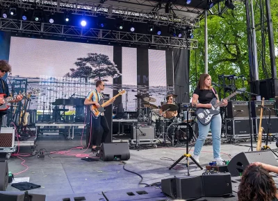 Cohesive and smooth indie-pop rang through downtown Salt Lake City as Soccer Mommy took the South Main stage.