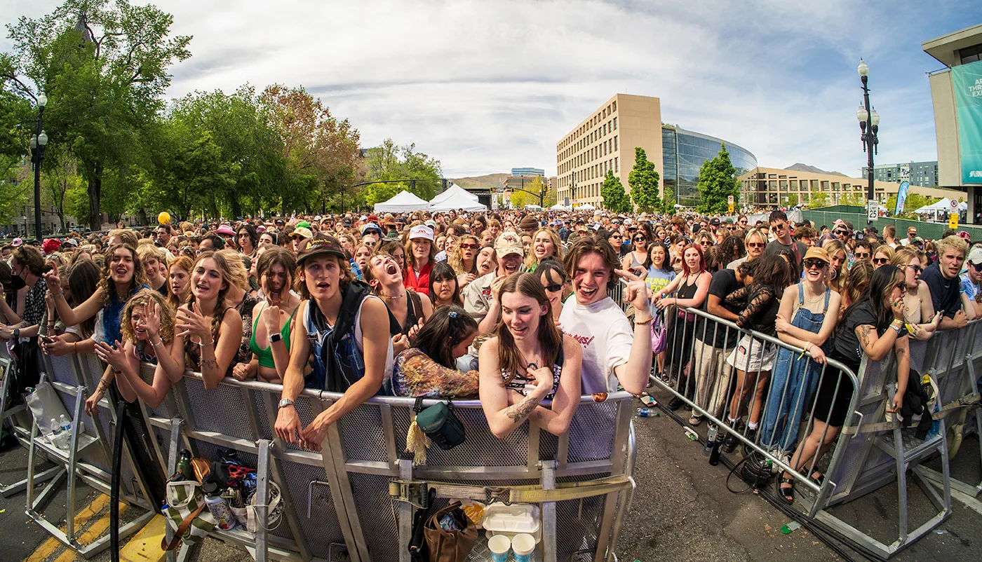 Lively crowd at The Rubies live set during the Kilby Block Party
