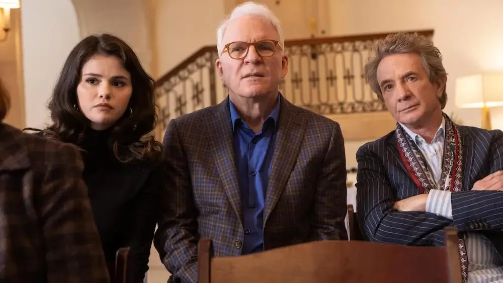 Still of Selena Gomez, Steve Martin, and Martin Short in Only Murders in the Building