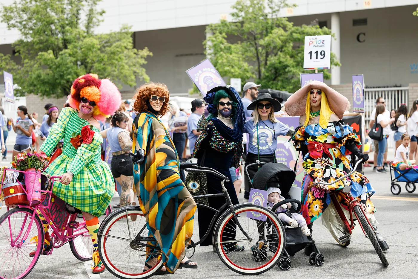 Angela Brown posing with friends at SLC Pride Parade 2022