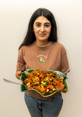 Naz Rasull creates delicious Kurdish cuisine that is fresh and traditional. Her favorite foods to prepare are her tasty salads, such as fattoush and tabouli.