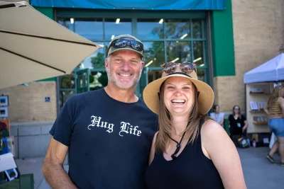 Man and woman smile together at Craft Lake City's DIY Fest