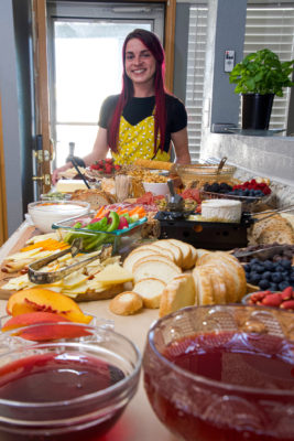 Porter showed us her prowess in this spread comprising Vosen's Bread Paradise baked goods, veggies from Kandoo Farms and fruits from Weeks Berries.