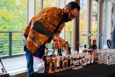 Michael prepping all the cocktails for the Manhattan Experience. Photo: Lexi Kiedaisch