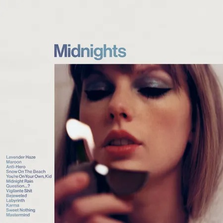 Album cover art for Midnights by Taylor Swift.