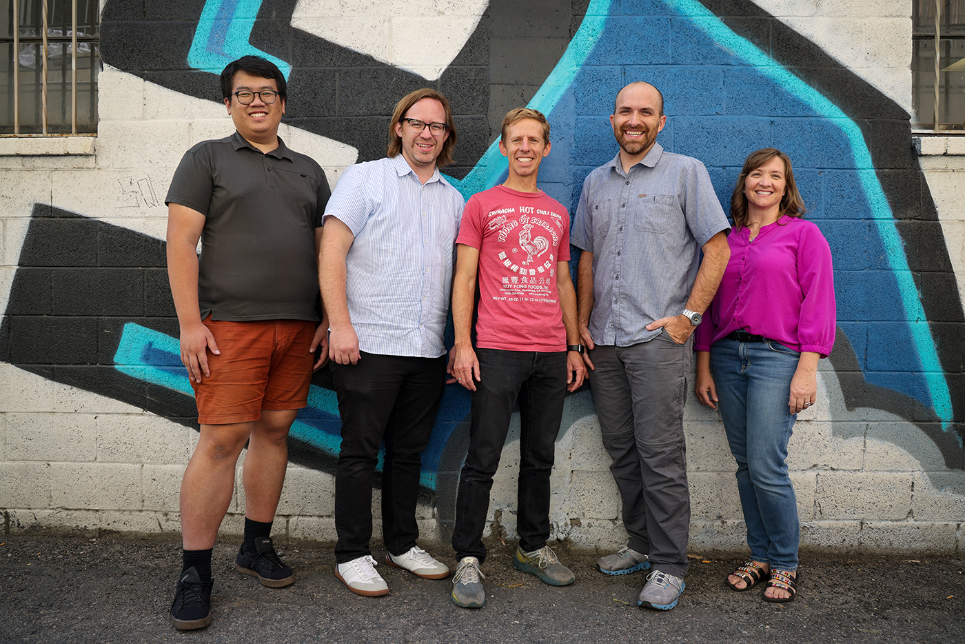 ASSIST Inc has been providing architectural design, community planning and development assistance to nonprofit and community groups for over 50 years. Pictured are the team at ASSIST (L–R): Zizheng Cao, Sam Ball, Jason Wheeler, Andrés Calderon and Jennifer Schreiter.