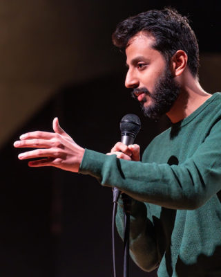Karan Reddy quips that the thing that brings him joy in life is “owning a heckler 24 hours after a show in my bathroom.”