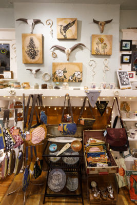 Commerce & Craft carries pieces that make wonderful gifts or items you’d like to fill your home with; little knit kits, suncatchers, handmade jewelry, vases, clay mugs, bags, games and knick knacks that seem like remnants from childhood.