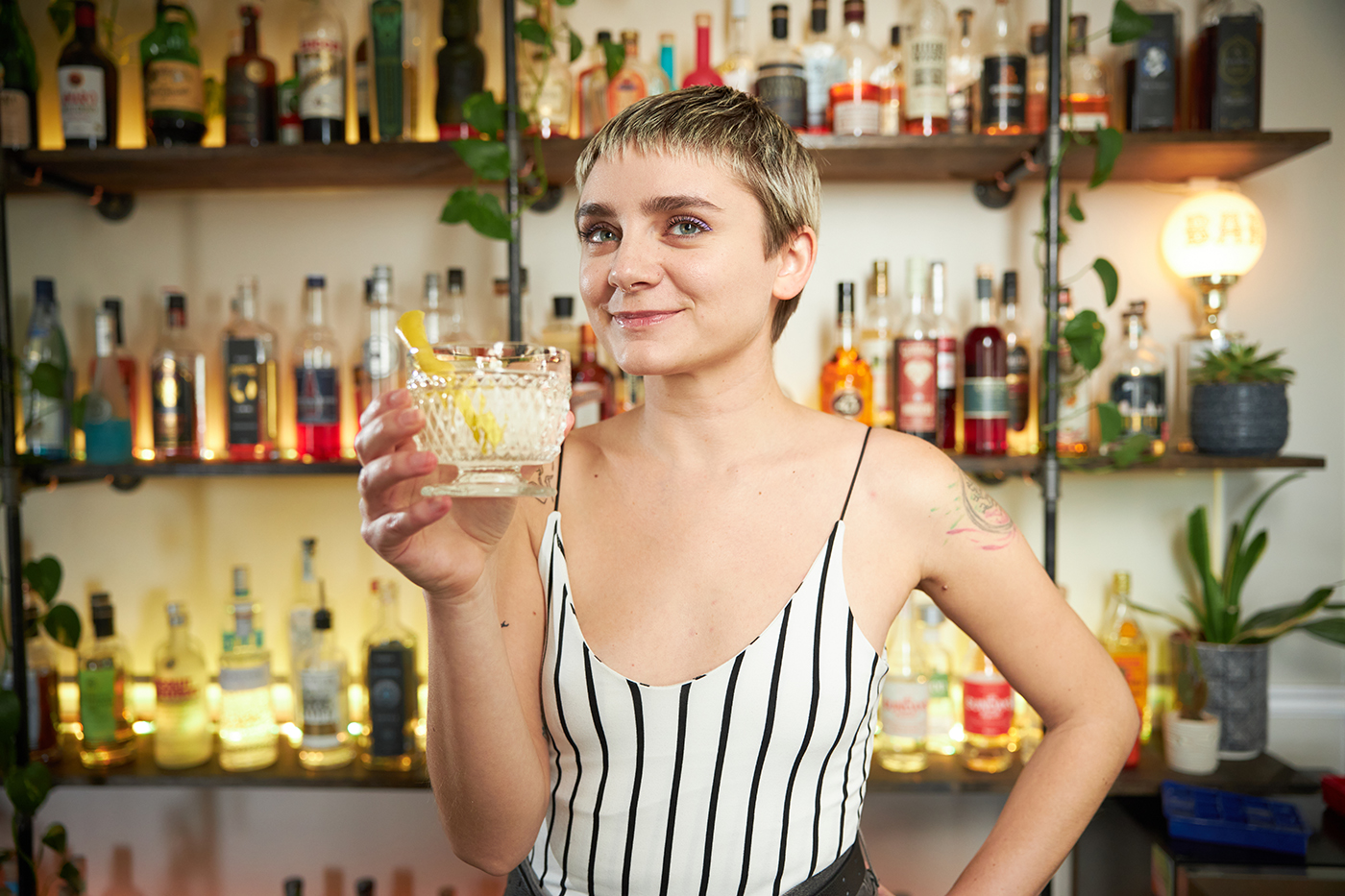 As with her approach to cocktail creation, Pace's fashion sense evinces a willingness to experiment and eschew convention.