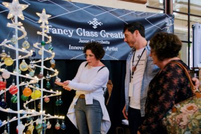 The glass ornaments at the Fancy Glass Creations booth were a hit!