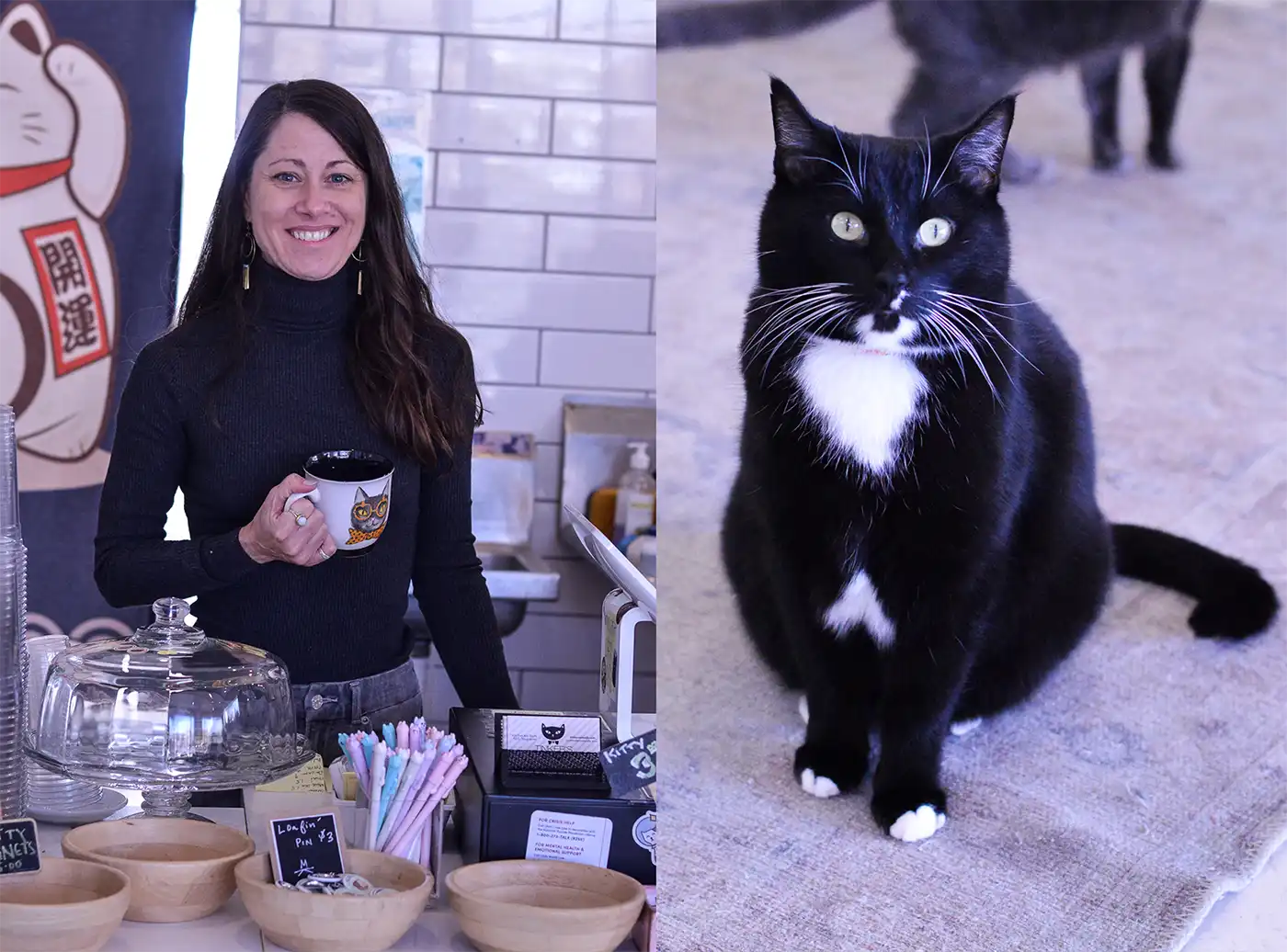 Lisa Totzke opened Tinker’s Cat Cafe in 2017 and has since facilitated 408 adoptions of vaccinated, microchipped, spayed and neutered cats.