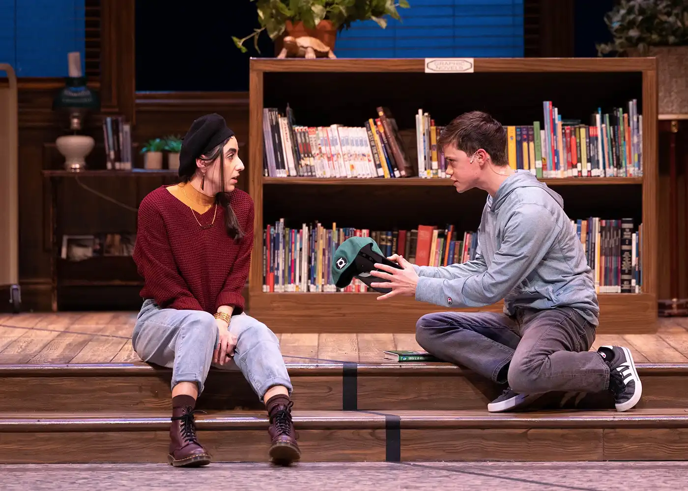 A Distinct Society explores playwright Kareem Fahmy’s identity as a child of Middle Eastern immigrants during a time of political strife. (L–R: Vaneh Assadourian and Emmet Smith)