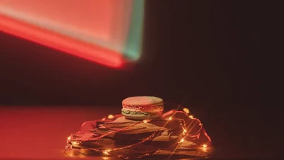 "Macaron of Fillings and Emulsions; Macarons at Night," Digital. 2022. Photo: Carlos Arevalo
