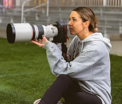 Since 2020, Lee has been Real Salt Lake’s Team Photographer. She gets to work with a like-minded team to connect with the community through a love of the game. (Photo: Bonneville Jones)