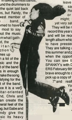 Lead singer of Stoneface: February 1993, Issue 50