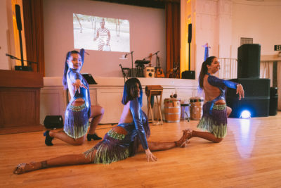 LaConga Salsa Ladies stick their landing as they complete their dance performance at the Dreamers Wish Foundation’s Gala. Photo: John Barkiple