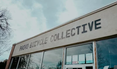 The facade of Provo Bicycle Collective in Provo (397 East 200 N., Provo, UT 84601). Photo; Maralee Nielsen