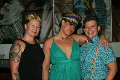 Moments after enjoying the Queer Wonderland photo booth. Photo: Em Behringer