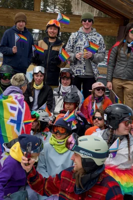 Pride Ride Day attendees from 2022 stand in prep for a photo. Photo: Jovvany Villalobos