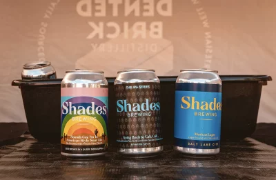 Three cans of beer from Shades Brewing.