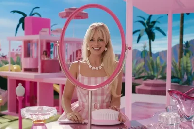 Margot Robbie plays "Stereotypical Barbie" in Barbie. Photo courtesy of Warner Brothers