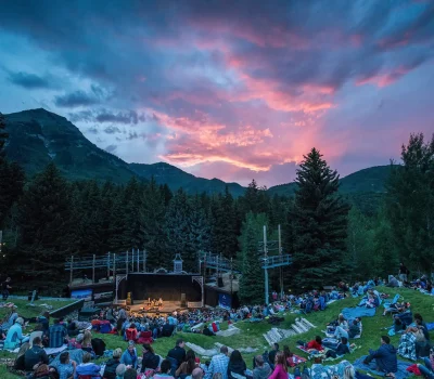 A pulled back shot of Bluebird Cafe Concert series. Photo courtesy of Sundance Resort