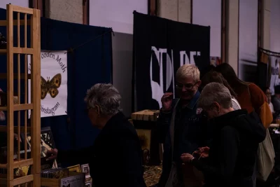 Visitors browse at Wooden Moth.