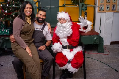 Miriam Gutierrez and Andres Osorio with Santa