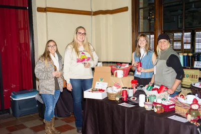 Taylor Smart and Diedre Quire at the Caffe Ibis booth.