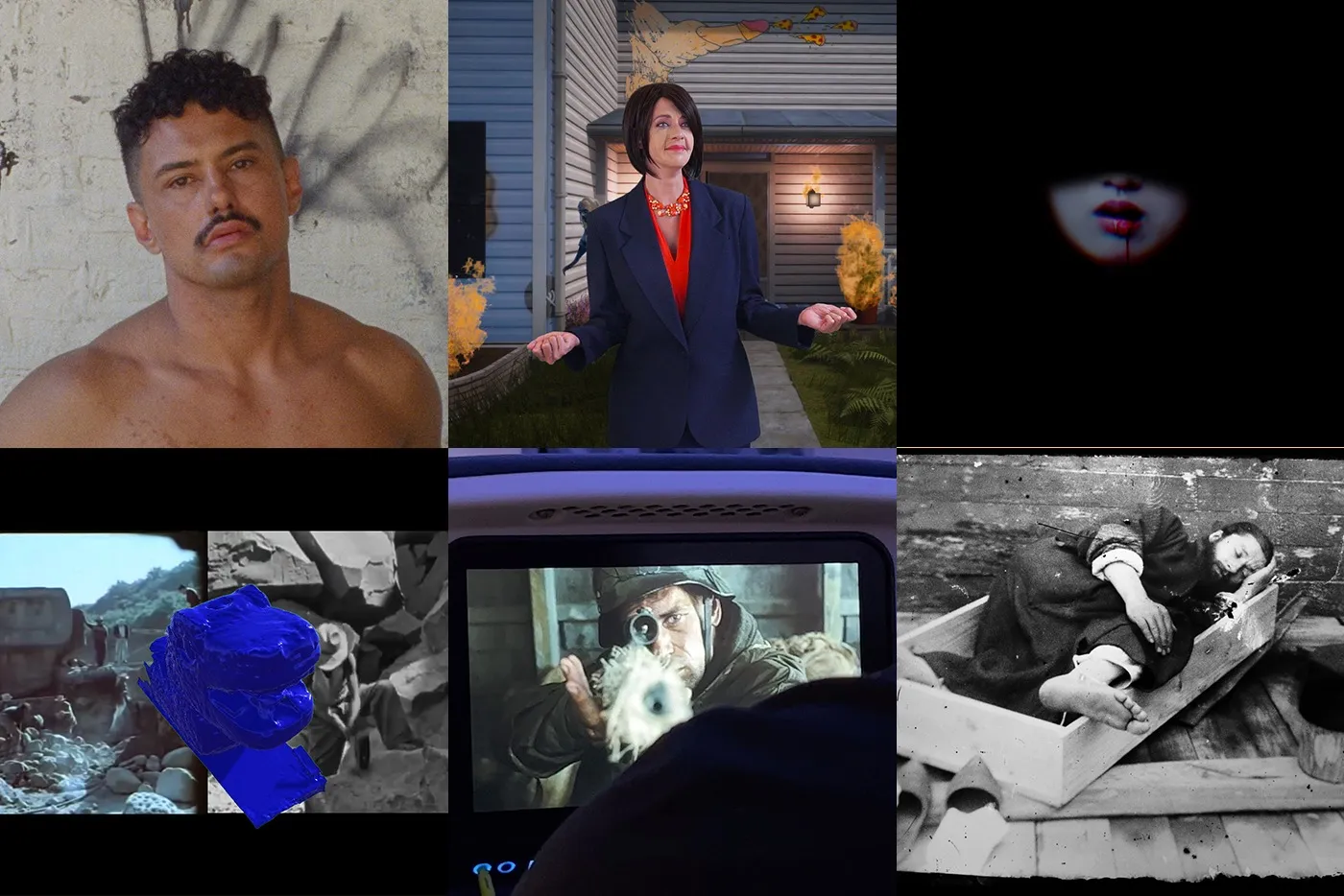 A collection of stills from the Slamdance Experimental Shorts Block