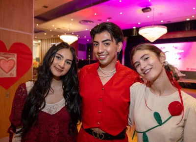(L-R) Union Programming Council marketing director Zaynab Salih, Fashion in Business chief operations officer Yovanni Valdez and Fashion in Business chief executive officer India Bown made the fashion show happen. Photo: John Barkiple