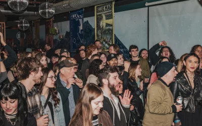 A crowd packed into Blue Gene's.