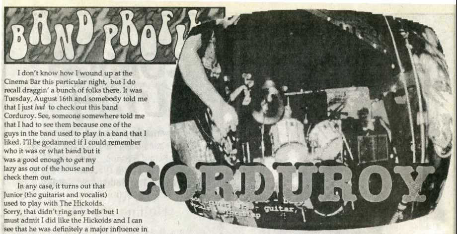 Band Profile: Corduroy: September 1994
