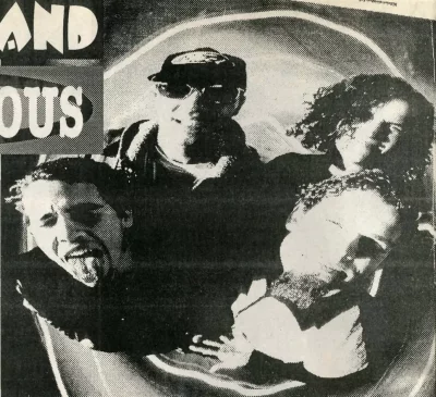 Fish eye photo of the band The Obvious.