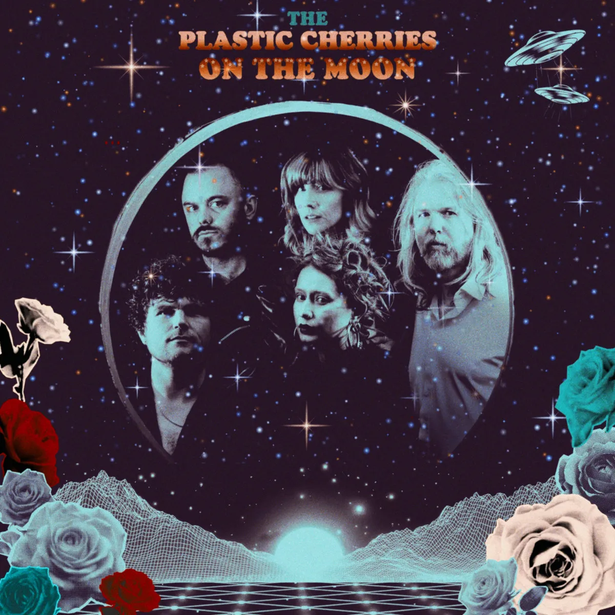 The album cover for Plastic Cherries on the Moon.
