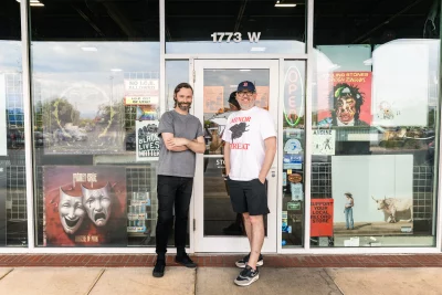 The owners of Graywhale stand outside the store
