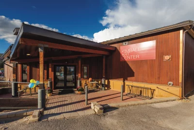 Outside of the Kimball Art Center.