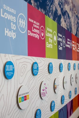 The Subaru Love Promise displayed at Mark Miller Subaru. Photo: Jovvany Villalobos