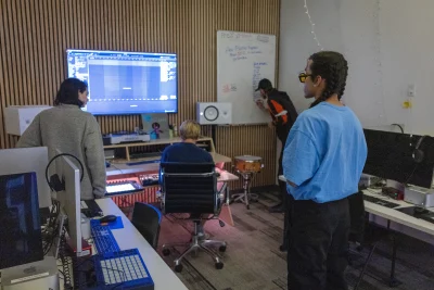 Nick Allred watching his students. 